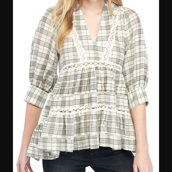 Free People Time Out Lace Tunic Ivory M - Picture 1 of 11